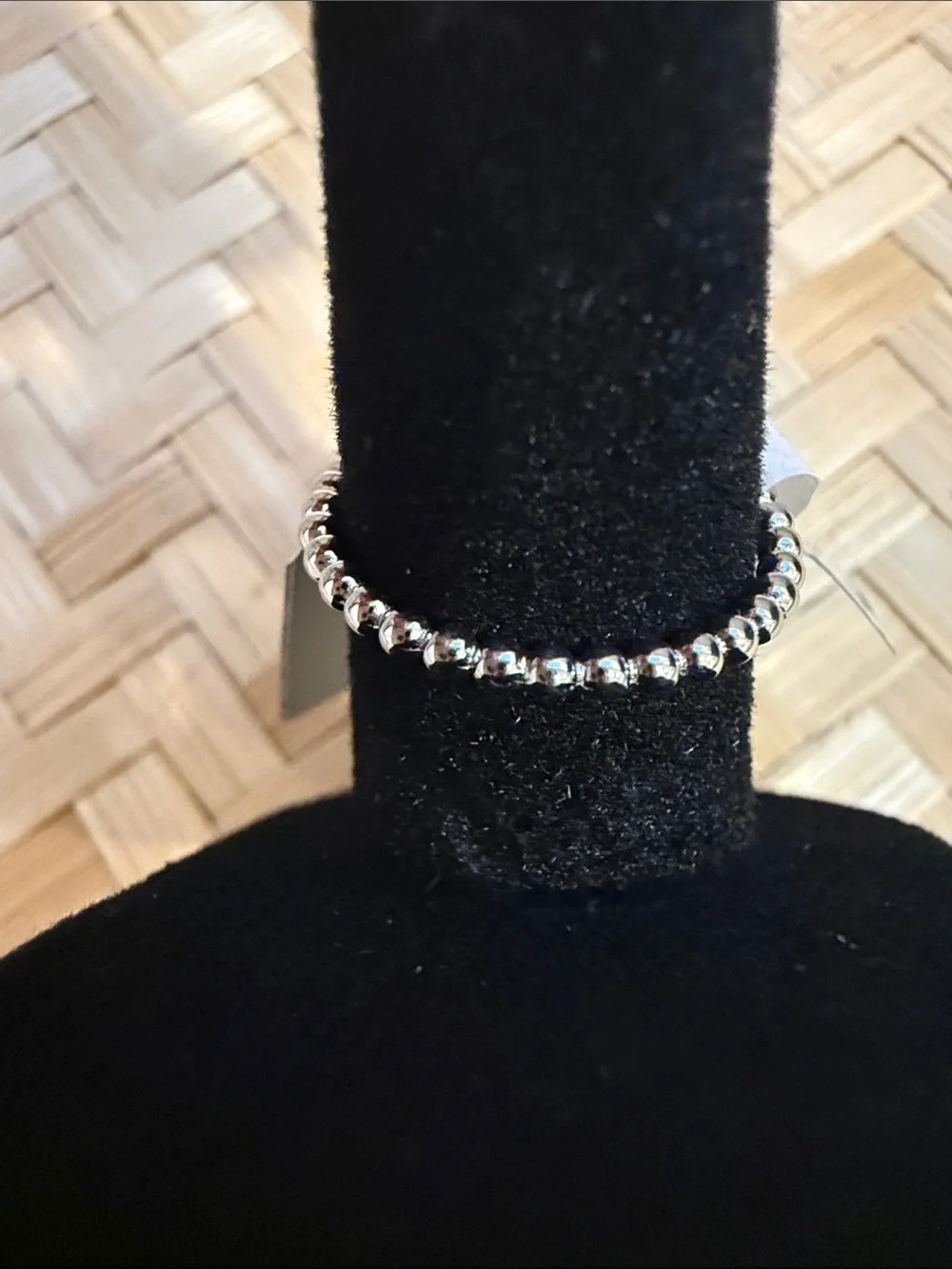 Sterling Silver 925 Puff Heart Beaded Ring Size 6 Minimalist Stackable New